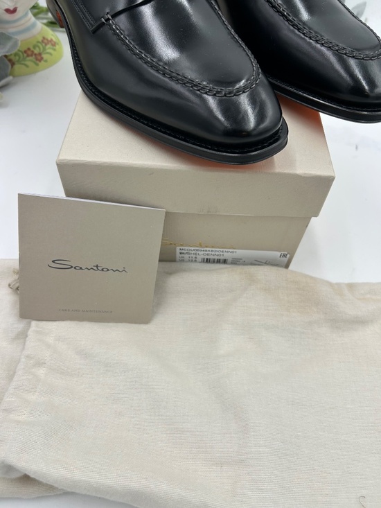 Men’s Santoni Black Santoni Penny Loafers. Size 12.5 US. Made in Italy.
